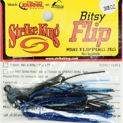 Strike King Bitsy Flip Jig, Black/Blue 4504755